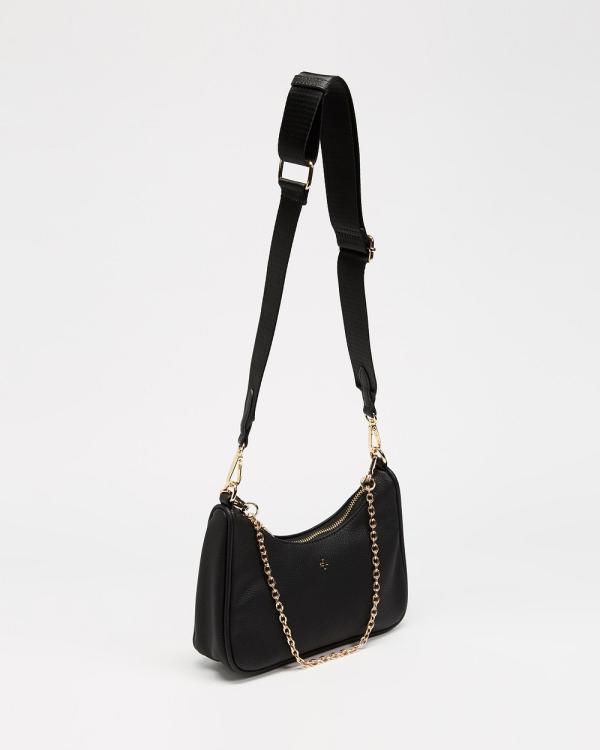 PETA AND JAIN - Paloma Shoulder Bag - Handbags (Black PU & Gold) Paloma Shoulder Bag