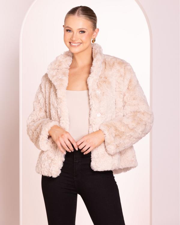 Pilgrim - Evianna Faux Fur Jacket - Coats & Jackets (Beige) Evianna Faux Fur Jacket