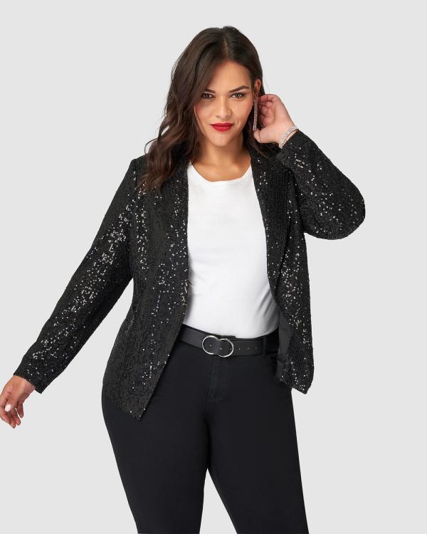 Pink Dusk - All Day & Night Sequin Jacket - Blazers (Black) All Day & Night Sequin Jacket