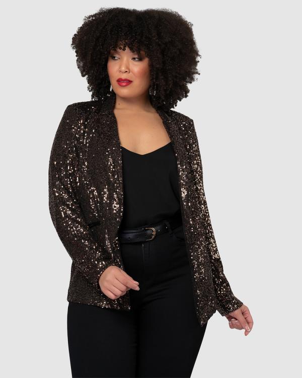 Pink Dusk - All Day & Night Sequin Jacket - Blazers (GOLD) All Day & Night Sequin Jacket