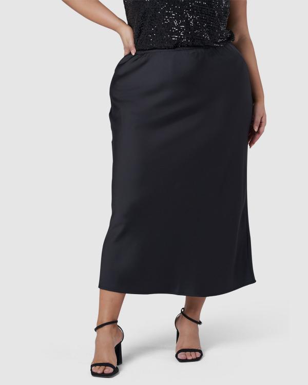 Pink Dusk - The Ivy Satin Skirt - Skirts (Black) The Ivy Satin Skirt