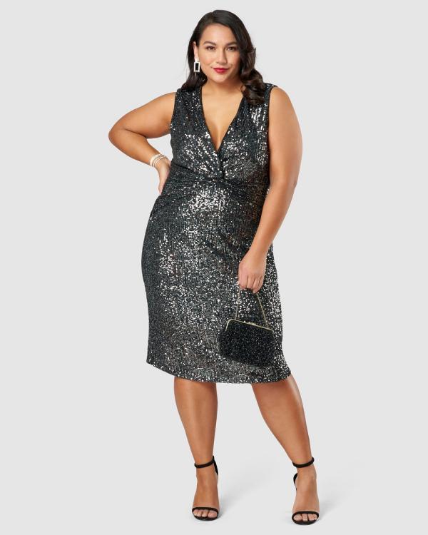 Pink Dusk - Twist Of Seduction Sequin Dress - Dresses (Silver) Twist Of Seduction Sequin Dress