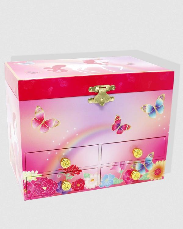 Pink Poppy - Unicorn Butterfly Medium Musical Jewellery Box - All toys (Pink) Unicorn Butterfly Medium Musical Jewellery Box