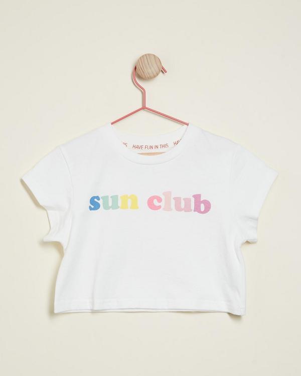 PLAY etc - Sun Club Crop Tee   Kids Teens - T-Shirts & Singlets (White) Sun Club Crop Tee - Kids-Teens