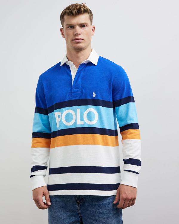 Polo Ralph Lauren - Australian Open   Logo Stripe Long Sleeve Polo Shirt - Shirts & Polos (Pacific Royal Multi) Australian Open - Logo Stripe Long Sleeve Polo Shirt