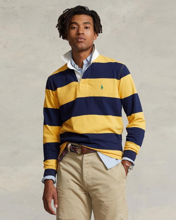 Polo Ralph Lauren - Classic Fit Striped Jersey Rugby Shirt - Shirts & Polos (Gold Bugle/Newport Navy) Classic Fit Striped Jersey Rugby Shirt