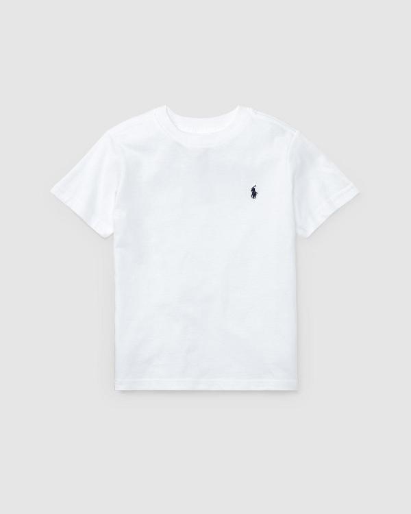 Polo Ralph Lauren - Cotton Jersey Crewneck T Shirt   Teens - T-Shirts & Singlets (White) Cotton Jersey Crewneck T-Shirt - Teens