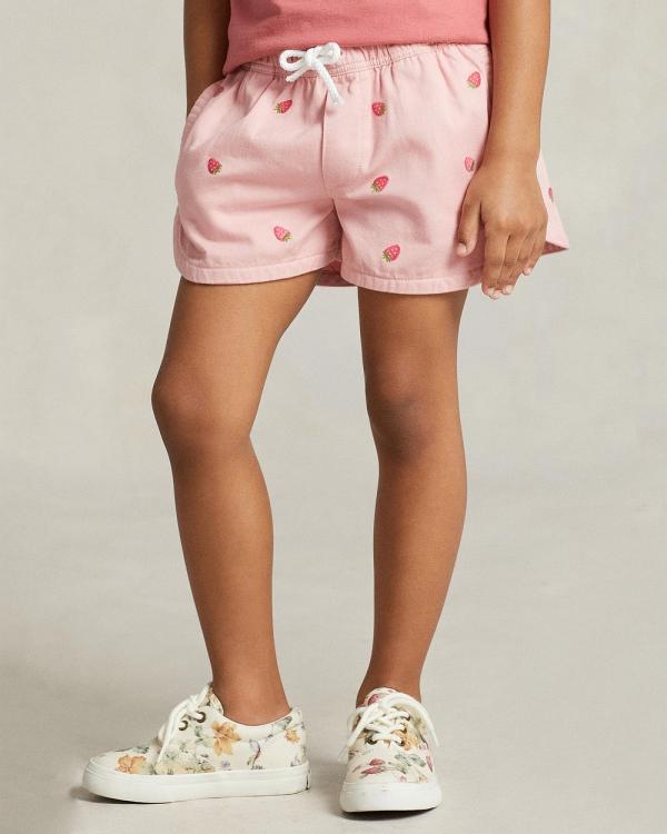Polo Ralph Lauren - Cotton Twill Shorts   Kids - Shorts (Adirondack Rose) Cotton Twill Shorts - Kids