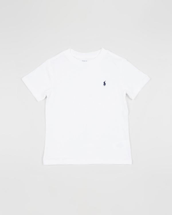 Polo Ralph Lauren - Crew Neck Tee   Kids - T-Shirts & Singlets (White) Crew Neck Tee - Kids