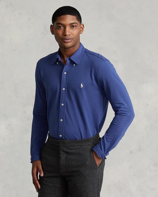 Polo Ralph Lauren - Featherweight Mesh Shirt - Shirts & Polos (Light Navy) Featherweight Mesh Shirt