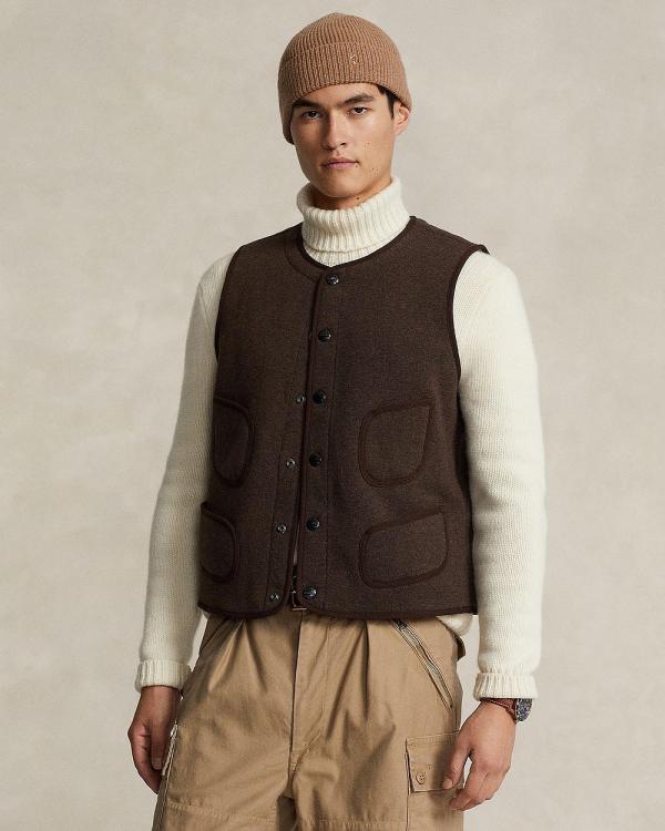 Polo Ralph Lauren - Fleece Vest - Coats & Jackets (Circuit Brown Heather) Fleece Vest