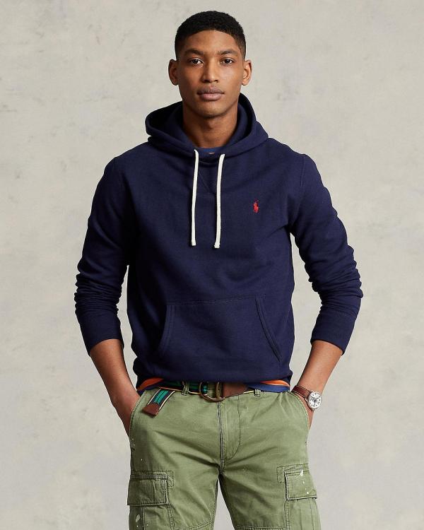 Polo Ralph Lauren - Long Sleeve Knit Hoodie   ICONIC EXCLUSIVE - Hoodies (Cruise Navy) Long Sleeve Knit Hoodie - ICONIC EXCLUSIVE