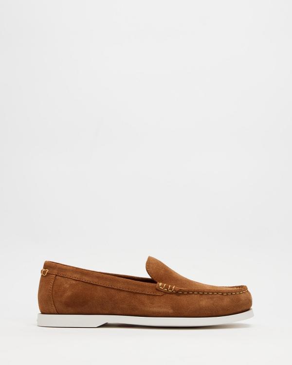 Polo Ralph Lauren - Merton Casual Loafers   Men's - Dress Shoes (Teak) Merton Casual Loafers - Men's