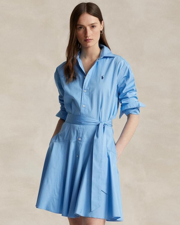 Polo Ralph Lauren - Paneled Cotton Shirtdress - Dresses (Astor Blue) Paneled Cotton Shirtdress