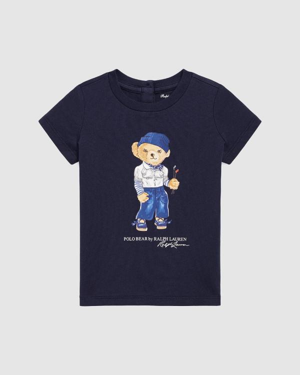 Polo Ralph Lauren - Polo Bear Cotton Jersey Tee   ICONIC EXCLUSIVE   Babies - Short Sleeve T-Shirts (Hunter Navy) Polo Bear Cotton Jersey Tee - ICONIC EXCLUSIVE - Babies