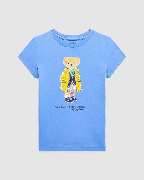 Polo Ralph Lauren - Polo Bear Cotton Jersey Tee   ICONIC EXCLUSIVE   Kids - T-Shirts & Singlets (Harbor Island Blue) Polo Bear Cotton Jersey Tee - ICONIC EXCLUSIVE - Kids