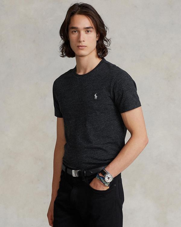 Polo Ralph Lauren - Short Sleeve Jersey T Shirt - T-Shirts & Singlets (Black Marl Heather) Short Sleeve Jersey T-Shirt