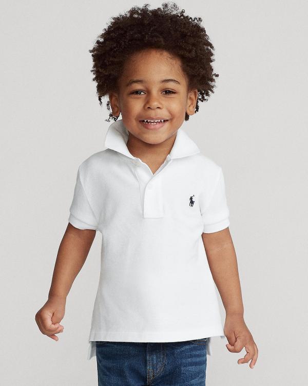 Polo Ralph Lauren - The Iconic Mesh Polo Shirt   Toddler - Shirts & Polos (White) The Iconic Mesh Polo Shirt - Toddler