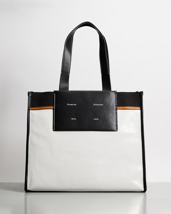 Proenza Schouler White Label - XL Morris Coated Canvas Tote - Bags (Off White) XL Morris Coated Canvas Tote