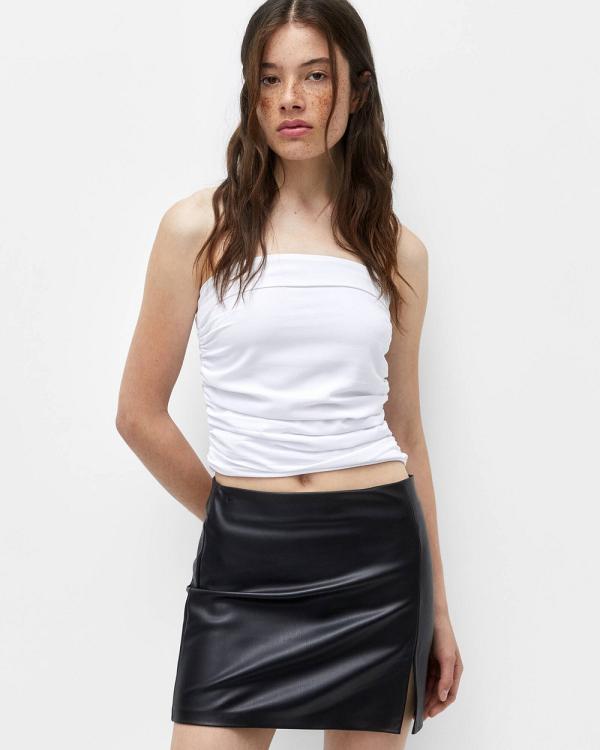 Pull&Bear - Bandeau Top With Gathered Detail - Cropped tops (White) Bandeau Top With Gathered Detail