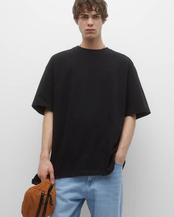 Pull&Bear - Oversize Short Sleeve T shirt - T-Shirts & Singlets (Black) Oversize Short Sleeve T-shirt