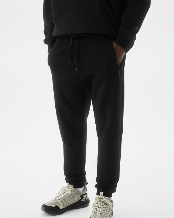 Pull&Bear - Technical Tracksuit Joggers - Sweatpants (Black) Technical Tracksuit Joggers