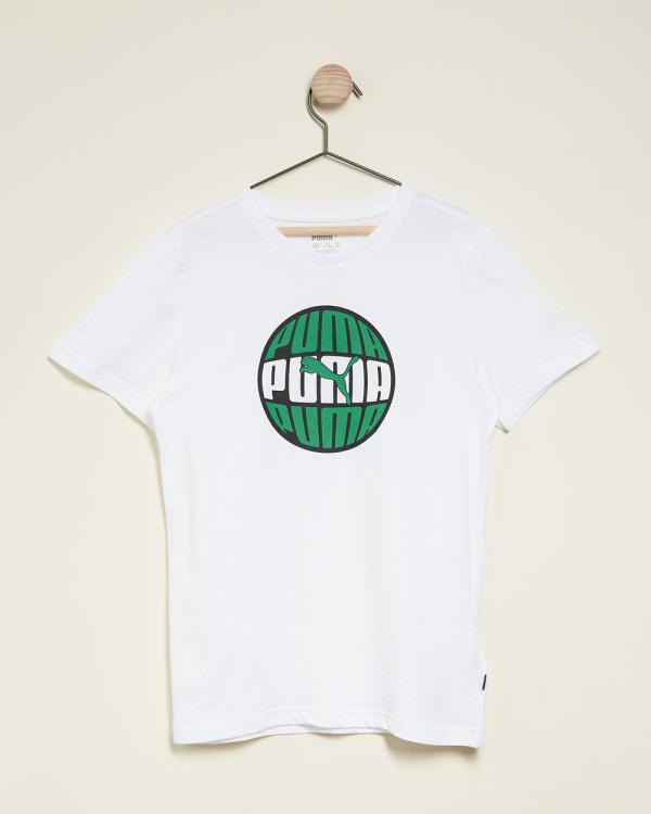 Puma - Graphic Circular Tee   Teens - T-Shirts & Singlets (Puma White) Graphic Circular Tee - Teens