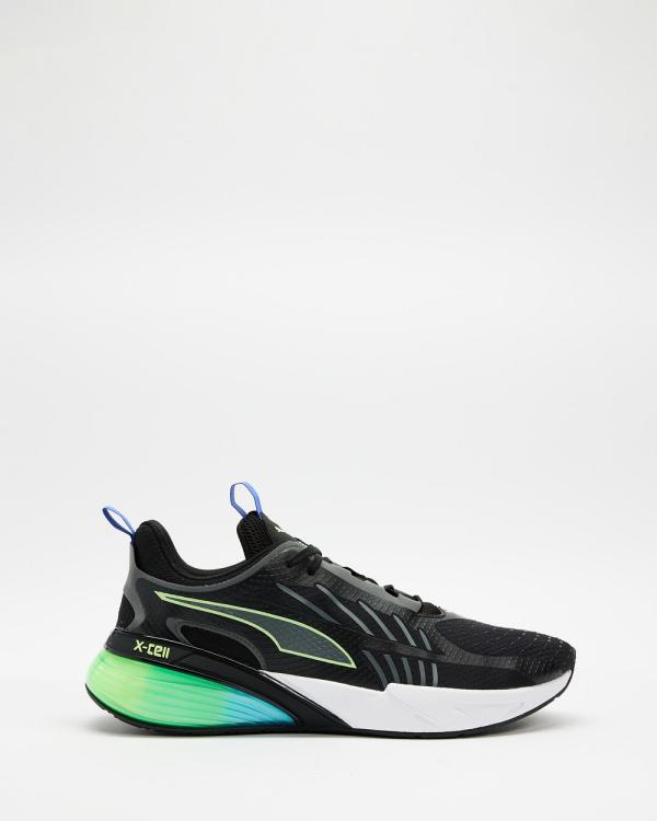 Puma - X Cell Action   Men's - Performance Shoes (Puma Black, Cool Dark Gray & Fizzy Lime) X-Cell Action - Men's