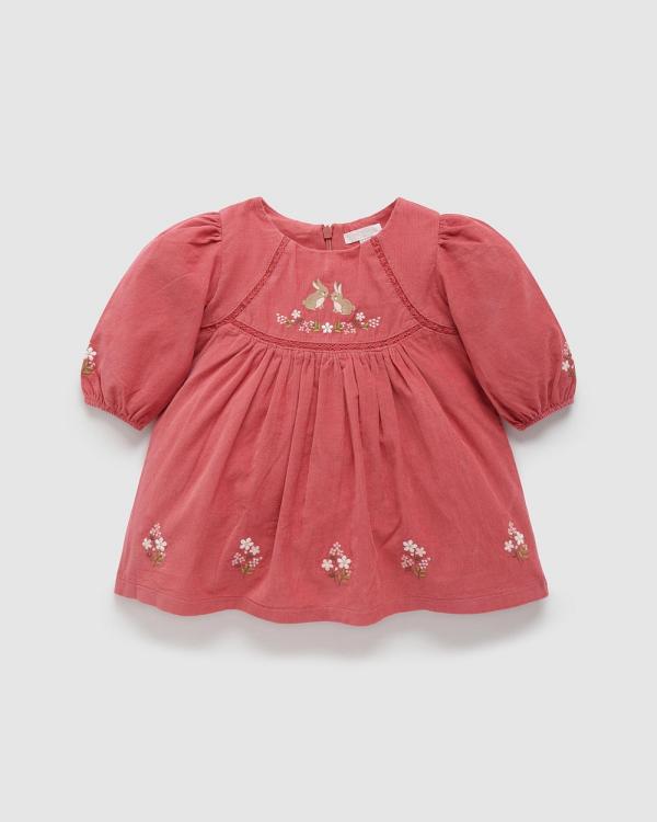 Purebaby - Corduroy Bunny Dress   Babies Kids - Dresses (Berry) Corduroy Bunny Dress - Babies-Kids