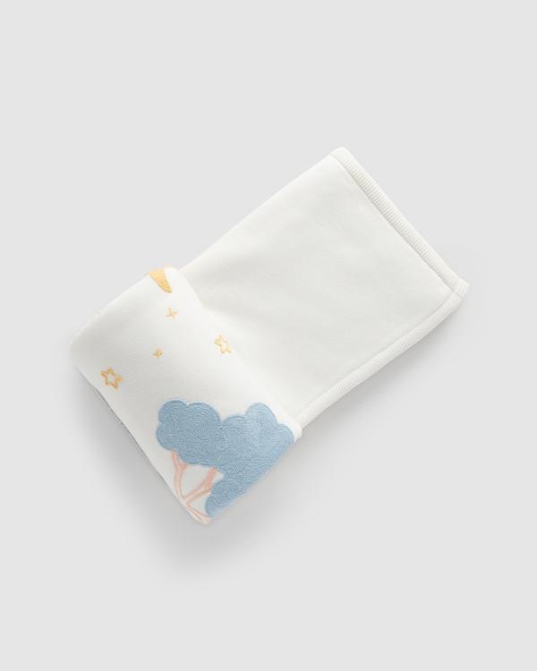 Purebaby - Embroidered Lined Blanket Babies - Nursery (Little Nap) Embroidered Lined Blanket-Babies