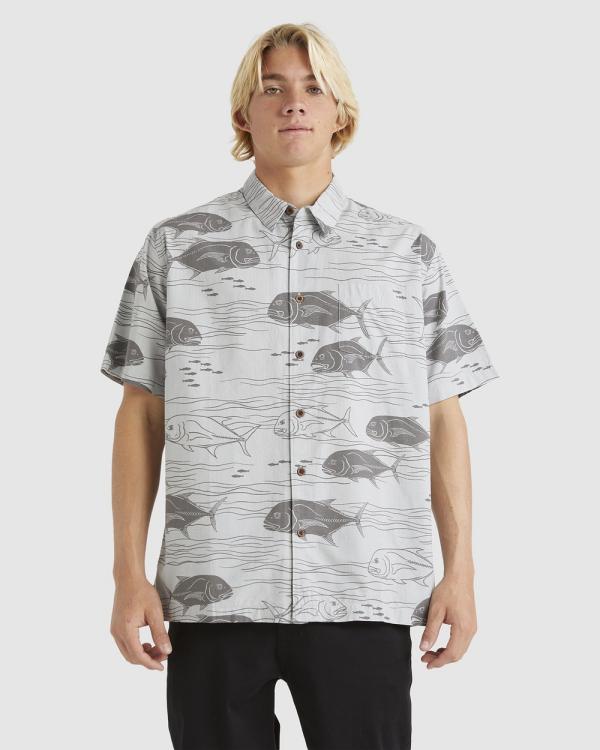 Quiksilver - Mens Dive Sites Short Sleeve Shirt - Tops (HARBOR MIST DIVE SITES) Mens Dive Sites Short Sleeve Shirt