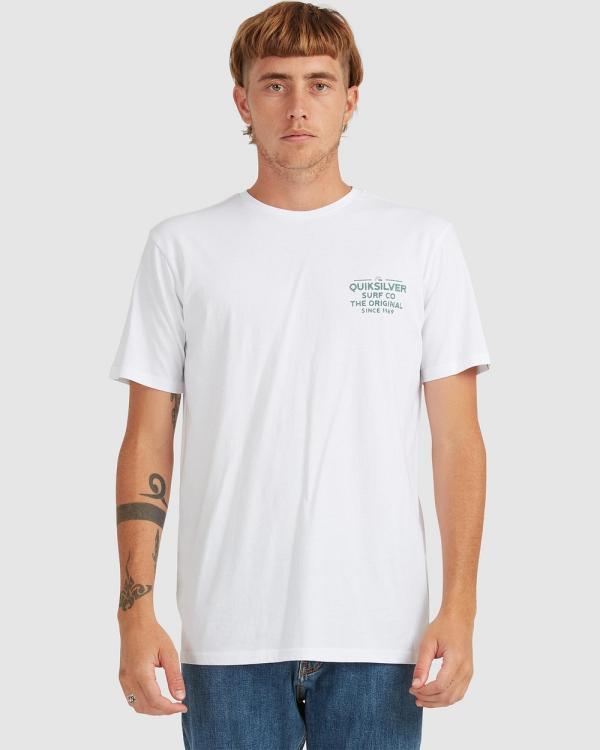 Quiksilver - Mens Feeding Line Short Sleeve T Shirt - Tops (WHITE) Mens Feeding Line Short Sleeve T Shirt