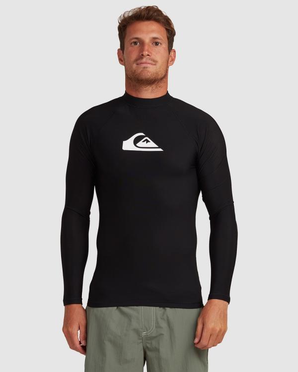 Quiksilver - Mens Heater Long Sleeve Upf 50 Rashguard - Swimwear (BLACK) Mens Heater Long Sleeve Upf 50 Rashguard