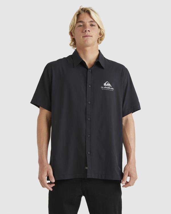Quiksilver - Mens Kailua Cruiser Short Sleeve Surf Shirt - Tops (BLACK) Mens Kailua Cruiser Short Sleeve Surf Shirt