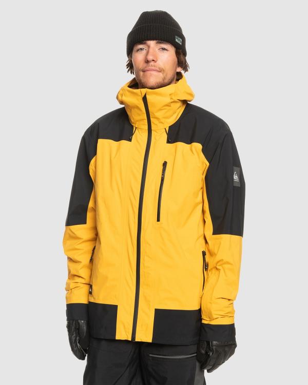 Quiksilver - Mens Ultralight Gore Tex® Technical Snow Jacket - Snow Sports (MINERAL YELLOW) Mens Ultralight Gore Tex® Technical Snow Jacket