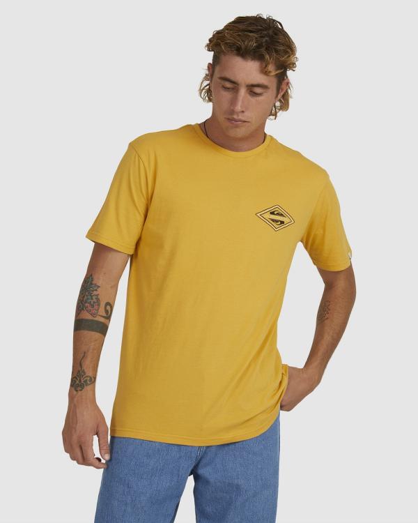 Quiksilver - Reverse Logo   T Shirt For Men - Tops (BRIGHT GOLD) Reverse Logo   T Shirt For Men