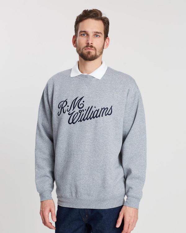 R.M.Williams - R.M.W Script Crew Neck Sweatshirt - Sweats (Grey & Blue) R.M.W Script Crew Neck Sweatshirt