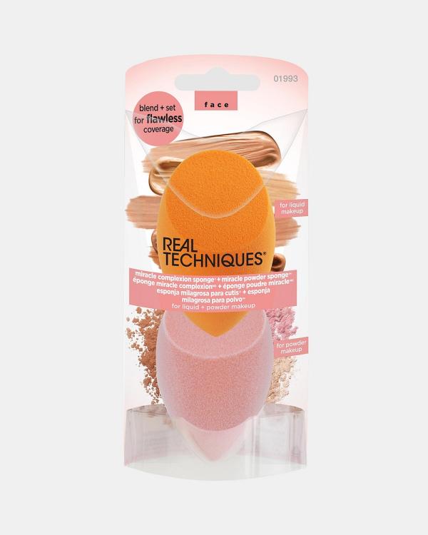 Real Techniques - Miracle Complexion Sponge & Miracle Powder Sponge - Bags & Tools (Multicoloured) Miracle Complexion Sponge & Miracle Powder Sponge