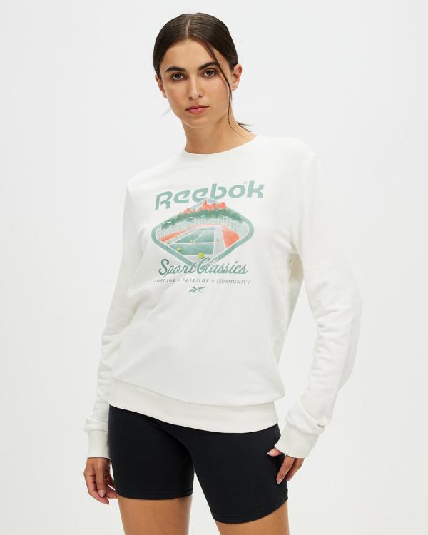 Reebok - Court Sport Crew Sweater - Sweats (Chalk) Court Sport Crew Sweater