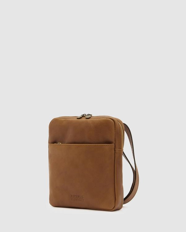 Republic of Florence - Gaius Tan Leather Satchel Bag - Satchels (Matt Tan) Gaius Tan Leather Satchel Bag