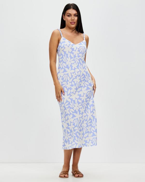 Rip Curl - Holiday Tropics Midi Dress - Printed Dresses (Mid Blue) Holiday Tropics Midi Dress