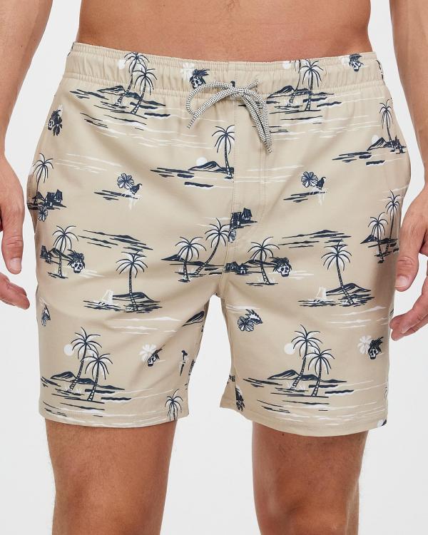Rip Curl - Party Pack Volley Shorts - Swimwear (Taupe) Party Pack Volley Shorts