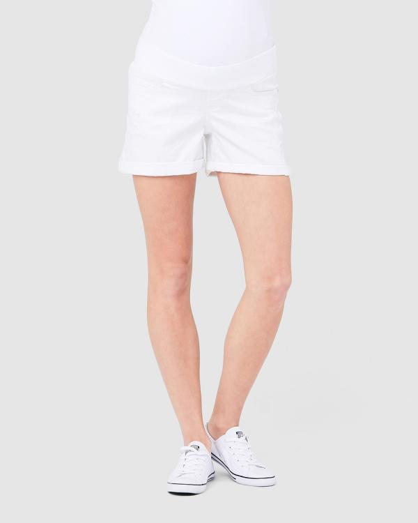 Ripe Maternity - Baxter Boyfriend Shorts - Denim (White) Baxter Boyfriend Shorts