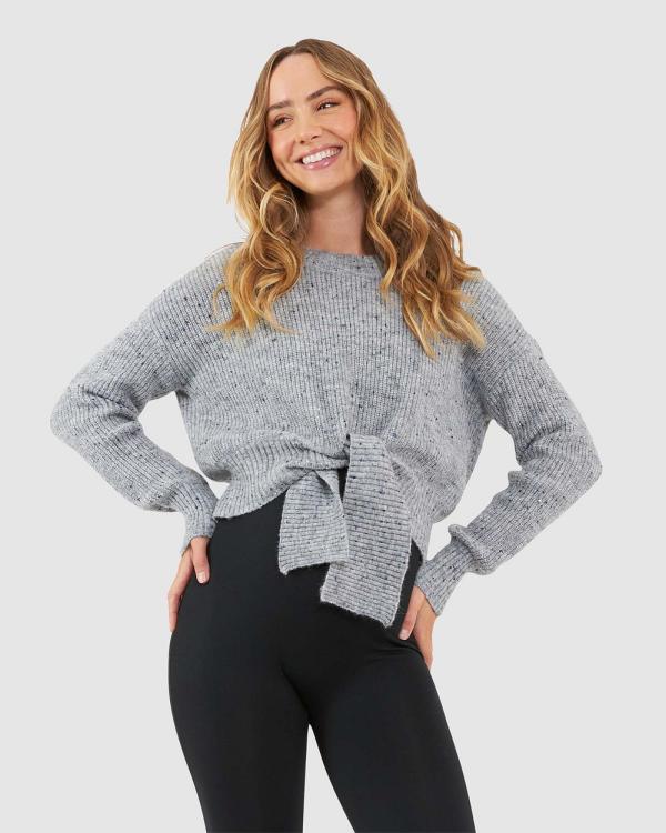 Ripe Maternity - Bonnie Tie Front Knit - Jumpers & Cardigans (Grey) Bonnie Tie Front Knit