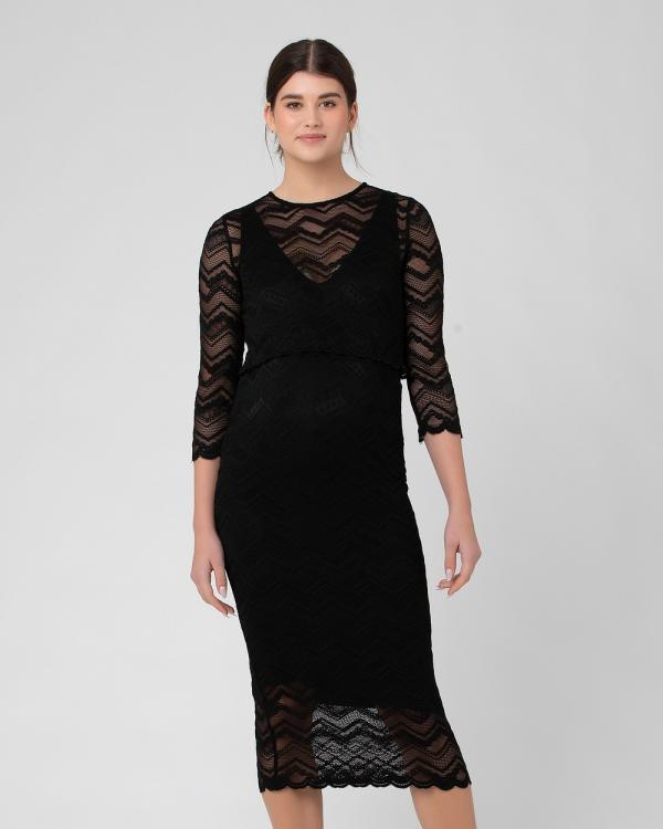 Ripe Maternity - Eve Lace Nursing Dress - Dresses (Black) Eve Lace Nursing Dress