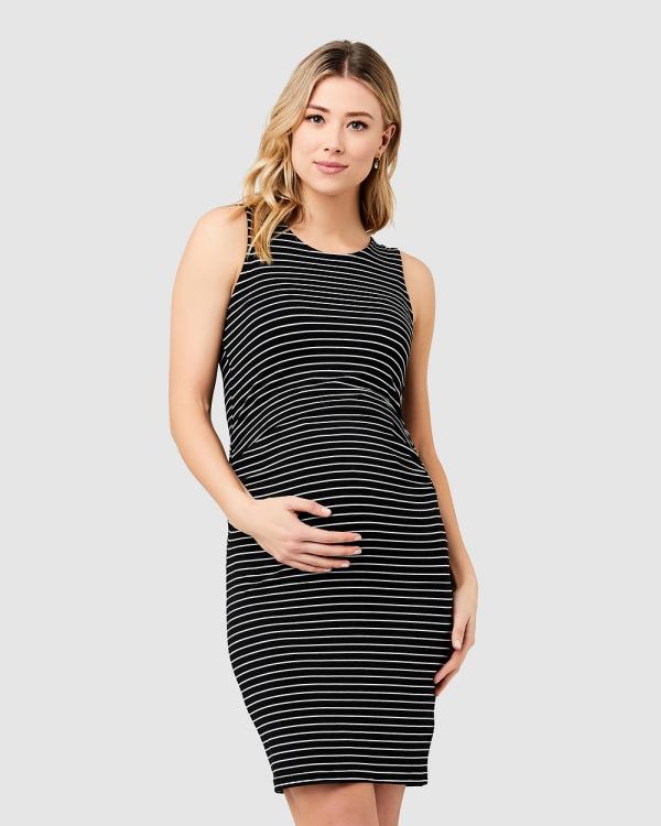 Ripe Maternity - Mia Sleeveless Nursing Dress - Dresses (Black / Flint) Mia Sleeveless Nursing Dress