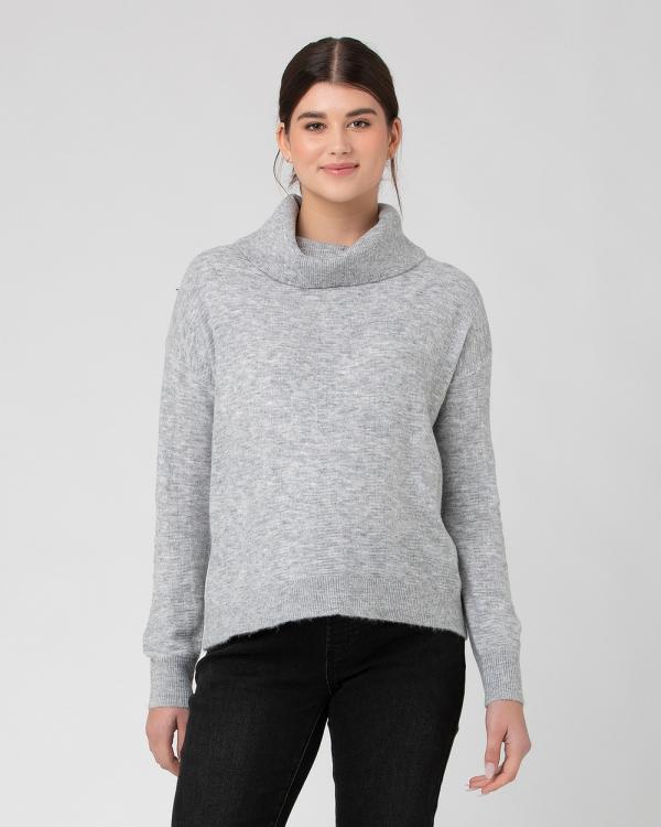 Ripe Maternity - Riley Roll Neck Knit - Jumpers & Cardigans (Silver Marle) Riley Roll Neck Knit