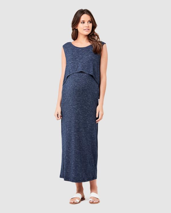 Ripe Maternity - Swing Back Maxi Nursing Dress - Dresses (Denim) Swing Back Maxi Nursing Dress