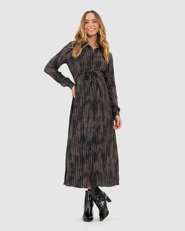 Ripe Maternity - Sylvia Shirt Dress - Dresses (Brown) Sylvia Shirt Dress