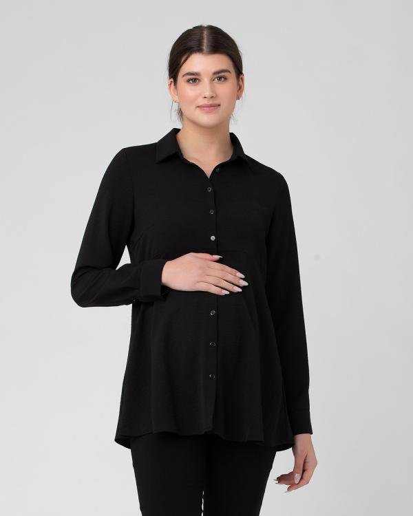 Ripe Maternity - Tina Peplum Shirt - Tops (Black) Tina Peplum Shirt
